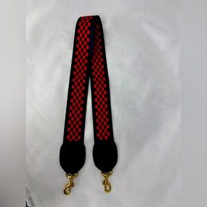Clare V. Navy Red Checkered Shoulder Bag Strap NWOT